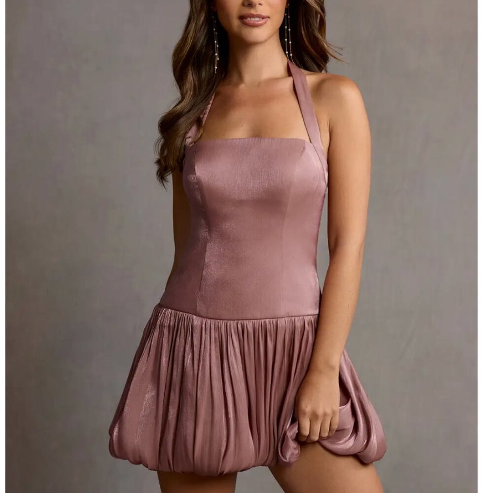 Azazie Thea Mauve Micro Dress